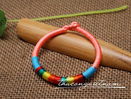 Vòng tay chỉ bóng - Hồng đào